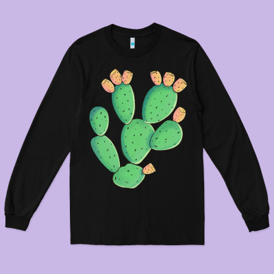 Texas Prickly Pear Cactus Long Sleeve Tee Designed By Artiststas