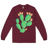 Burgundy texas prickly pear cactus Long Sleeve Tee - Artiststas