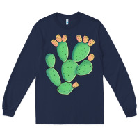 Navy texas prickly pear cactus Long Sleeve Tee - Artiststas