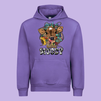 Just A Little Moody Baby Cow Urban Hoodie Designed By Howdyjamesfarm