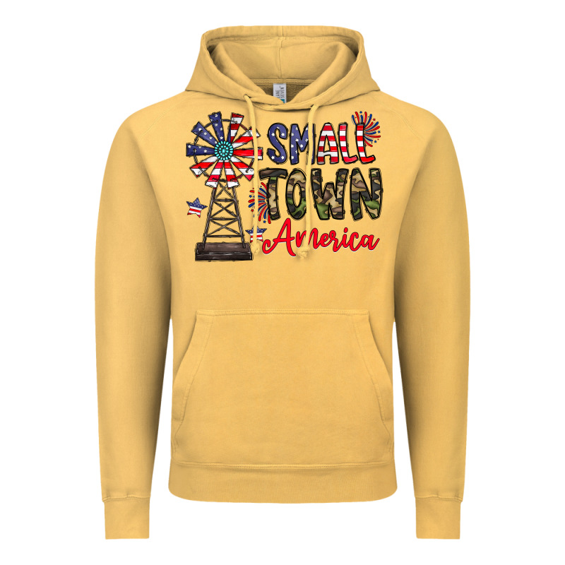 Small Town America Vintage Hoodie by CowhideDigitalArt | Teevron
