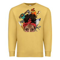 Antique Gold Wild Camping Afro Messy Bbs Premium Sweatshirt - BundleAndBundleShop