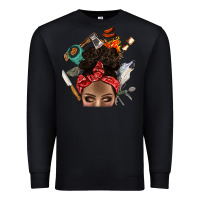 Black Wild Camping Afro Messy Bbs Premium Sweatshirt - BundleAndBundleShop