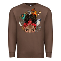 Chestnut Wild Camping Afro Messy Bbs Premium Sweatshirt - BundleAndBundleShop