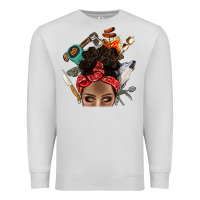 Dove Grey Wild Camping Afro Messy Bbs Premium Sweatshirt - BundleAndBundleShop