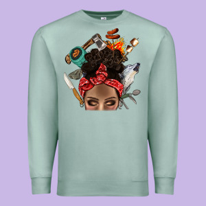 Wild Camping Afro Messy Bbs Premium Sweatshirt Designed By Bundleandbundleshop