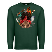Sports Green Wild Camping Afro Messy Bbs Premium Sweatshirt - BundleAndBundleShop