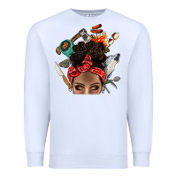 White Wild Camping Afro Messy Bbs Premium Sweatshirt - BundleAndBundleShop