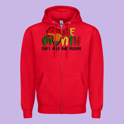 One Month Cant Hold Our History Zipper Hoodie Designed By Maliassmallbusiness