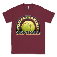 Burgundy softball rainbow Classic Tee - JahusDesignShop