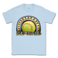 Dusty Blue softball rainbow Classic Tee - JahusDesignShop