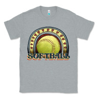 Heather Grey softball rainbow Classic Tee - JahusDesignShop