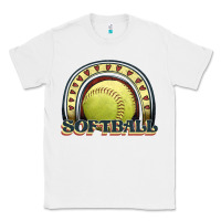 White softball rainbow Classic Tee - JahusDesignShop