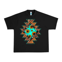 Black aztec leopard turquoise sunflower Urban Heavy Tee - JahusDesignShop