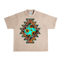 French Oak aztec leopard turquoise sunflower Urban Heavy Tee - JahusDesignShop