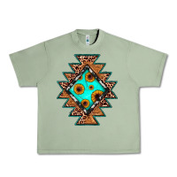 Oil Green aztec leopard turquoise sunflower Urban Heavy Tee - JahusDesignShop