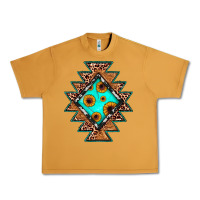 Peanut Butter aztec leopard turquoise sunflower Urban Heavy Tee - JahusDesignShop