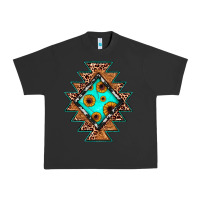 Pigment Black aztec leopard turquoise sunflower Urban Heavy Tee - JahusDesignShop
