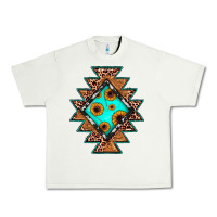 Pistachio aztec leopard turquoise sunflower Urban Heavy Tee - JahusDesignShop