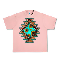 Salmon aztec leopard turquoise sunflower Urban Heavy Tee - JahusDesignShop
