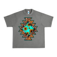 Tornado aztec leopard turquoise sunflower Urban Heavy Tee - JahusDesignShop
