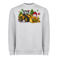 Heather Grey christmas bulldozer snowman Heavyweight Sweatshirt - JahusDesignShop