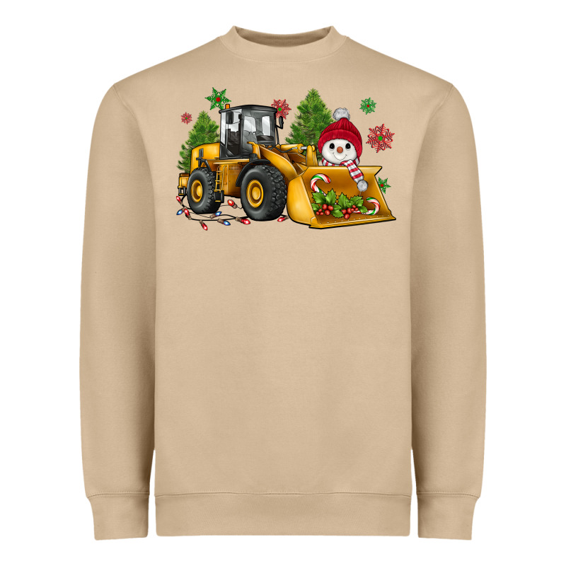 Christmas Bulldozer Snowman Heavyweight Sweatshirt by JahusDesignShop | Teevron