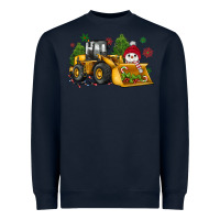 Navy christmas bulldozer snowman Heavyweight Sweatshirt - JahusDesignShop
