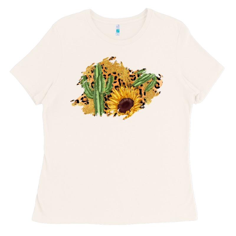 Cactus Leopard Sunflower Glitter  Patch Ladies Tee by AdoDesignShop | Teevron