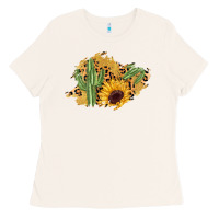 Bone cactus leopard sunflower glitter  patch Ladies Tee - AdoDesignShop