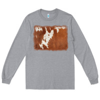 Heather Grey cowhide background Long Sleeve Tee - AdoDesignShop