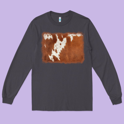 Cowhide Background Long Sleeve Tee Designed By Adodesignshop