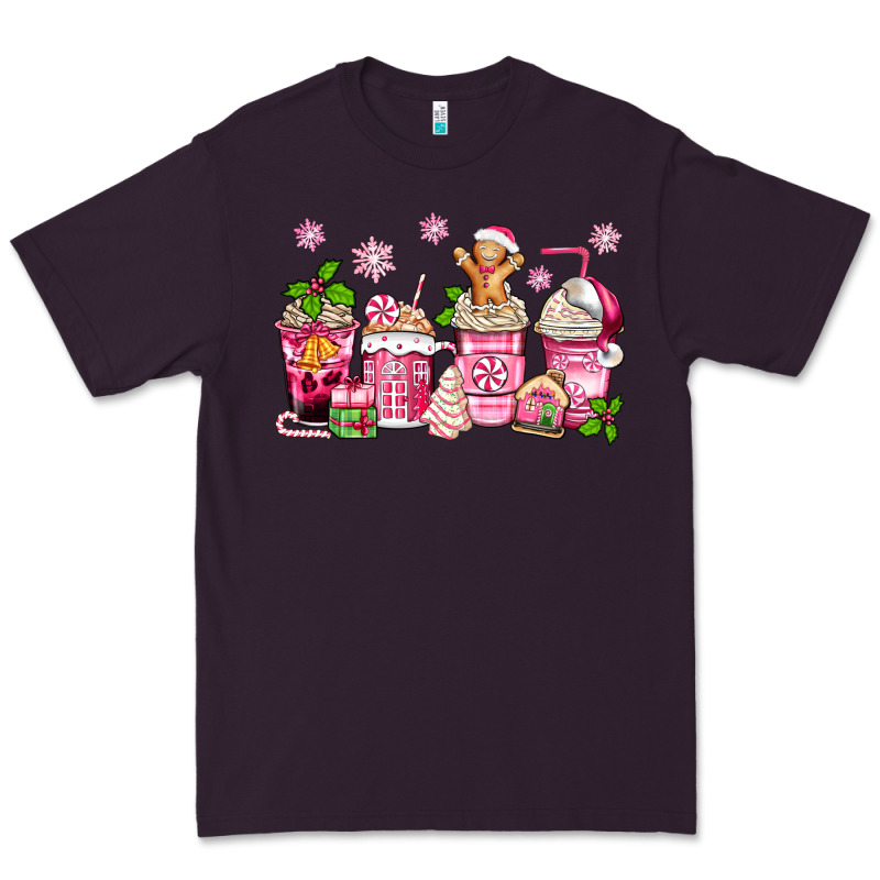 Pink Christmas Coffee Cups Premium Tee by Zillion Design Studio | Teevron