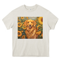 Cream golden retriever Heavy Core Tee - Unal Design