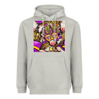 Moon Dust Mardi Gras cow with carnival mask seamless pattern Heavyweight Hoodie - BundleAndBundleShop