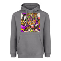 Storm Mardi Gras cow with carnival mask seamless pattern Heavyweight Hoodie - BundleAndBundleShop