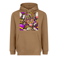 Toasted Coconut Mardi Gras cow with carnival mask seamless pattern Heavyweight Hoodie - BundleAndBundleShop
