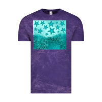 Cloud Purple turquoise glitter star Vintage Tee - JahusDesignShop