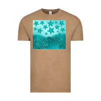 Vintage Coffee turquoise glitter star Vintage Tee - JahusDesignShop
