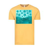Vintage Mustard turquoise glitter star Vintage Tee - JahusDesignShop