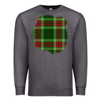 Charcoal Heather Christmas Tartan Patch Premium Sweatshirt - BundleAndBundleShop