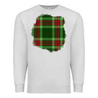Dove Grey Christmas Tartan Patch Premium Sweatshirt - BundleAndBundleShop