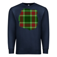Navy Christmas Tartan Patch Premium Sweatshirt - BundleAndBundleShop