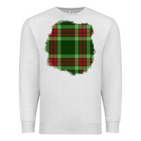 Oatmeal Heather Christmas Tartan Patch Premium Sweatshirt - BundleAndBundleShop