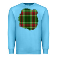 Ocean Blue Christmas Tartan Patch Premium Sweatshirt - BundleAndBundleShop