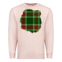 Pale Pink Christmas Tartan Patch Premium Sweatshirt - BundleAndBundleShop
