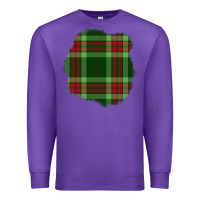 Purple Christmas Tartan Patch Premium Sweatshirt - BundleAndBundleShop