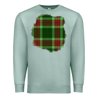 Seafoam Christmas Tartan Patch Premium Sweatshirt - BundleAndBundleShop