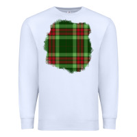 White Christmas Tartan Patch Premium Sweatshirt - BundleAndBundleShop