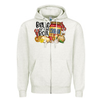 Oatmeal Heather belle of the boil crab oil Zipper Hoodie - MaliasSmallBusiness